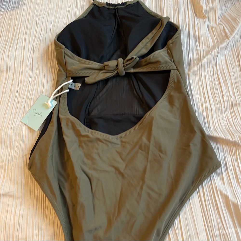 Cupshe Olive Green and Black One-Piece Swimsuit - Picture 7 of 12